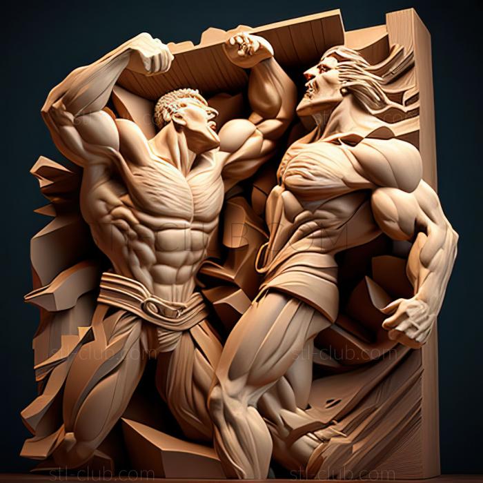 3D model Training Wrecks Muscle Battle Double Battle (STL)